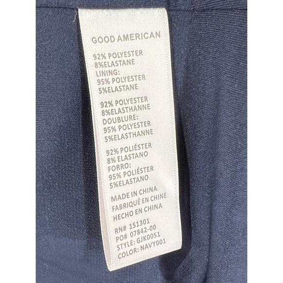 Good American Women's Disco Scuba Sculpted Blazer Navy Blue Size 0 Career Preppy - Picture 9 of 12